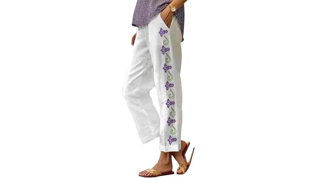 boho floral high waist pants