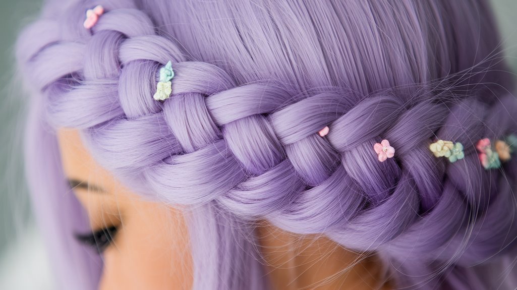 pastel accented braided hairstyles