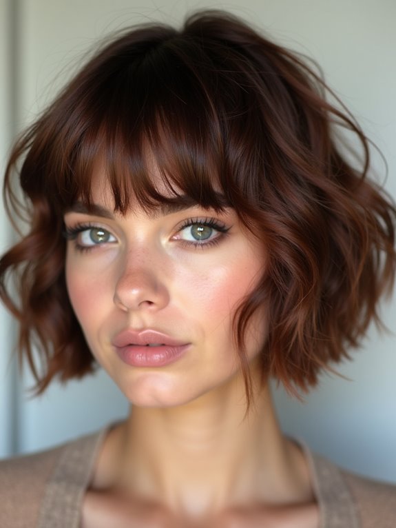 stylish bob haircut bangs